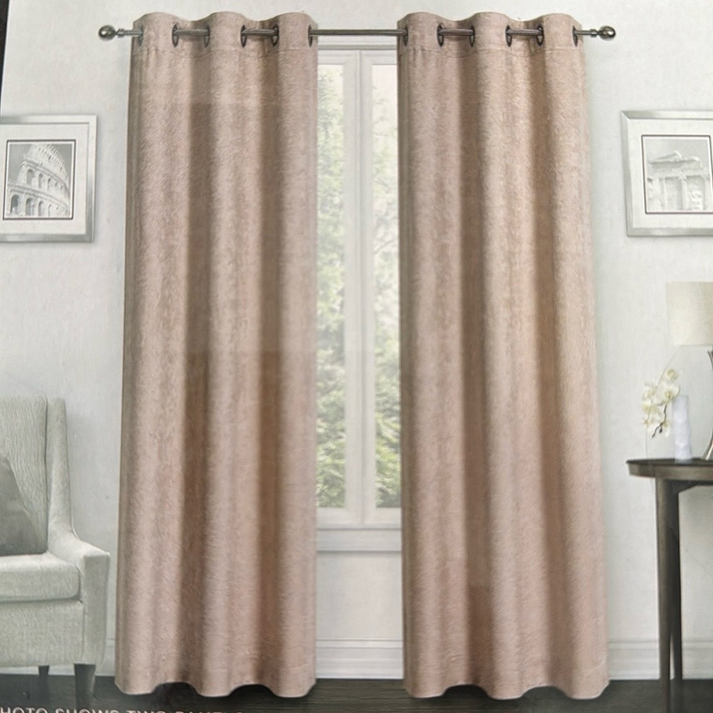 BLACK OUT WINDOW CURTAINS in rose color with diamond pattern set of two